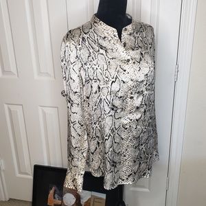 Equipment Femme Mandarin Snake Silk LS M